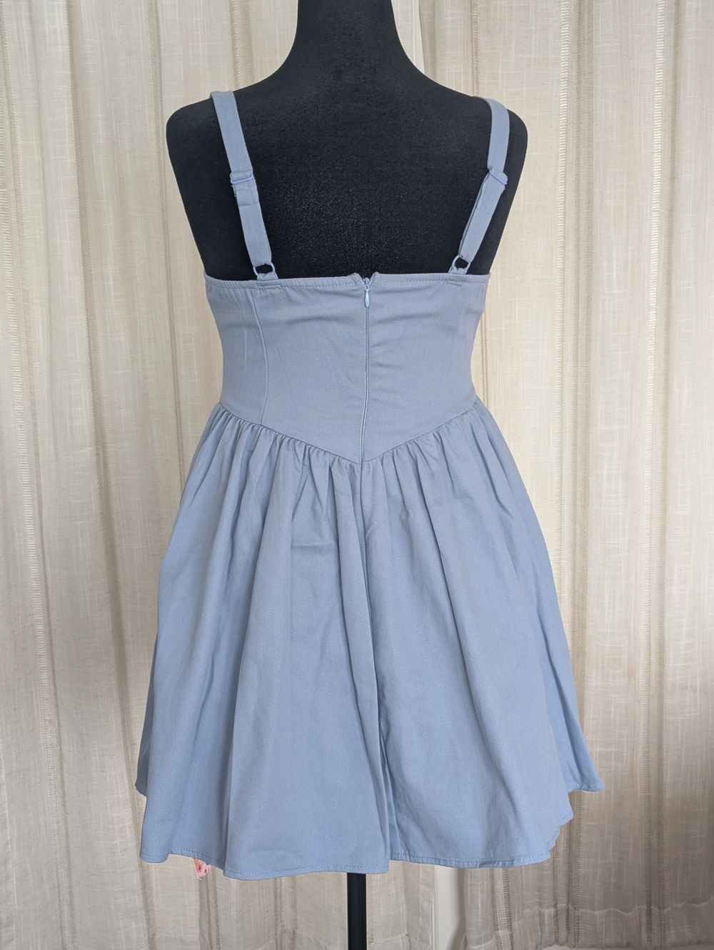 SHEIN Chic Blue Sleeveless Fit and Flare Dress - Picture 5 of 5